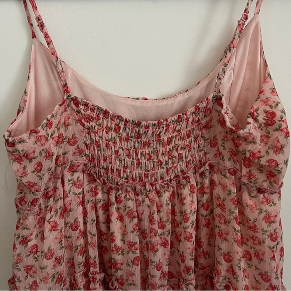 Trixxi Floral Smock Babydoll Pink Dress-Juniors Size XL-NEW WITHOUT TAGS - Picture 6 of 9